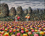Pintura En Medio de las Flores